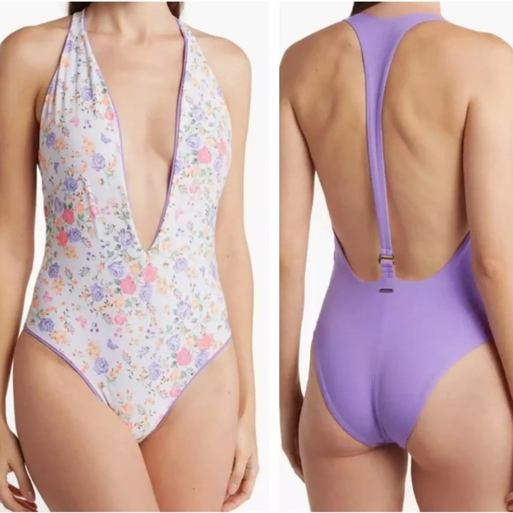 Maaji Purple Floral One Piece Swimsuit